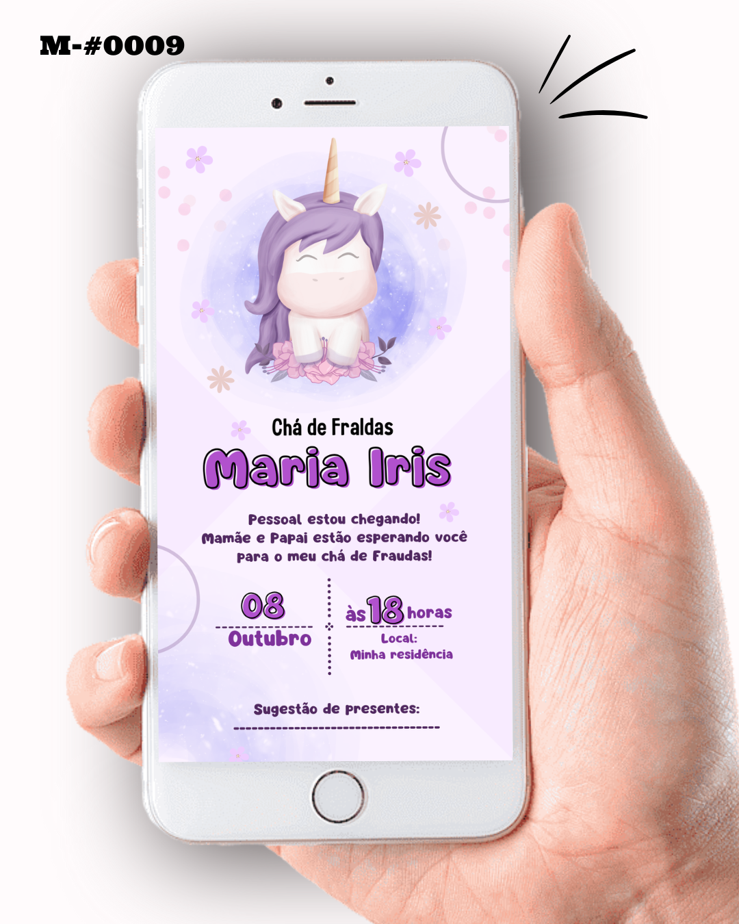 Convite Digital Chá de Bebê Delicado Rosa