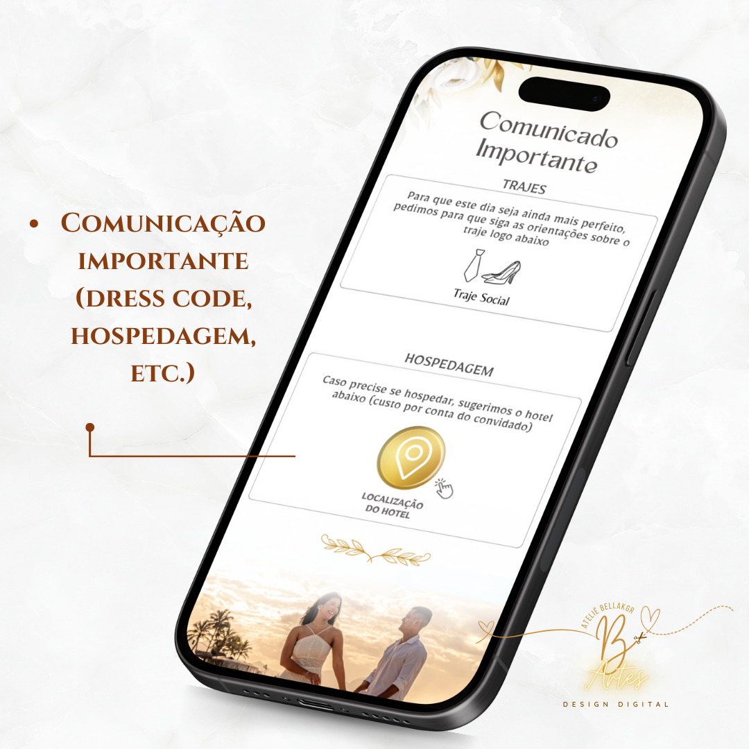Convite de Casamento | Master Website | Dourado