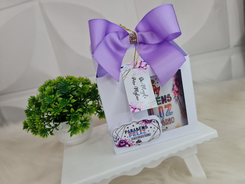Caneca Personalizada de Aniversário com Nome, Inicial e Mensagem🎉