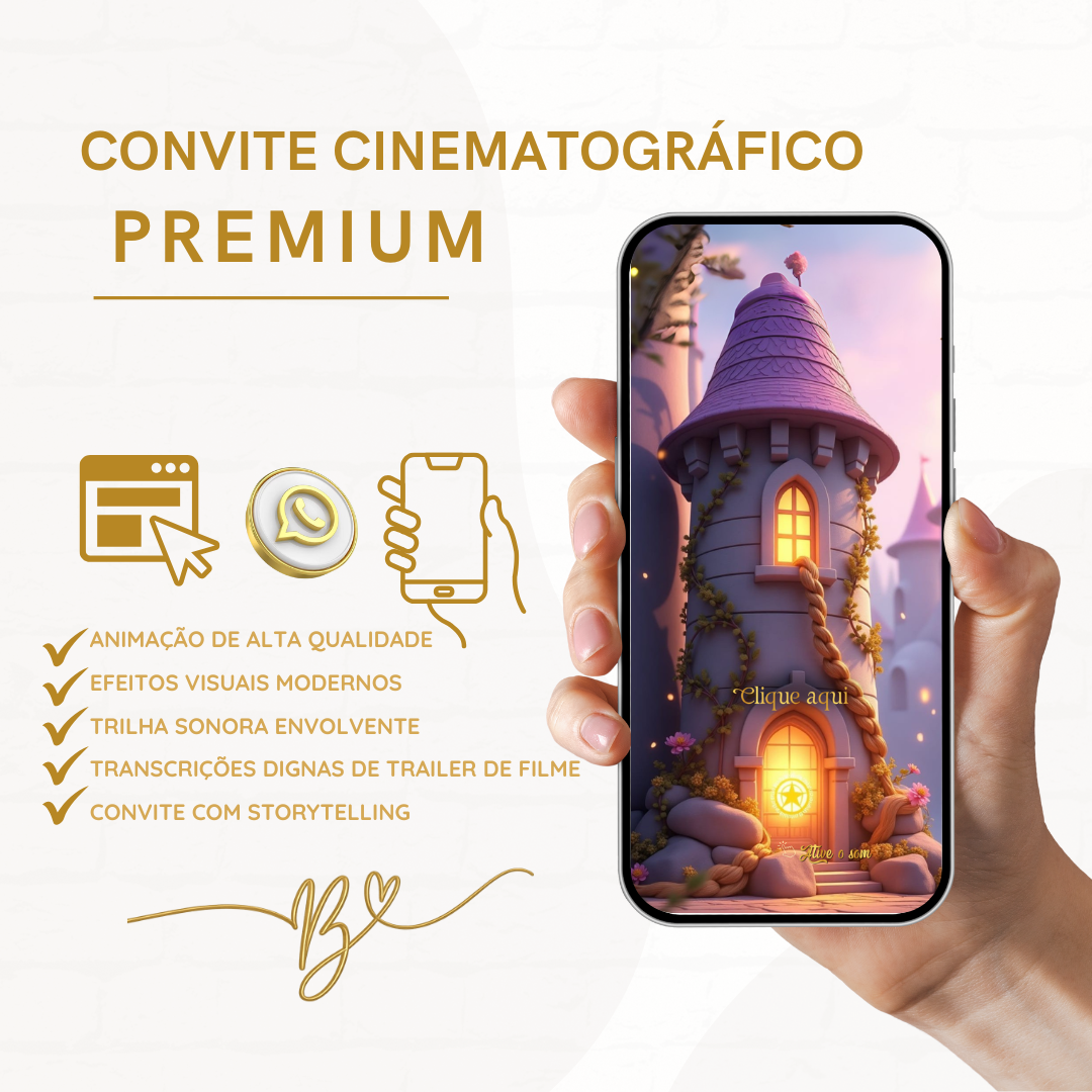 Convite Premium Cinematográfico Rapunzel