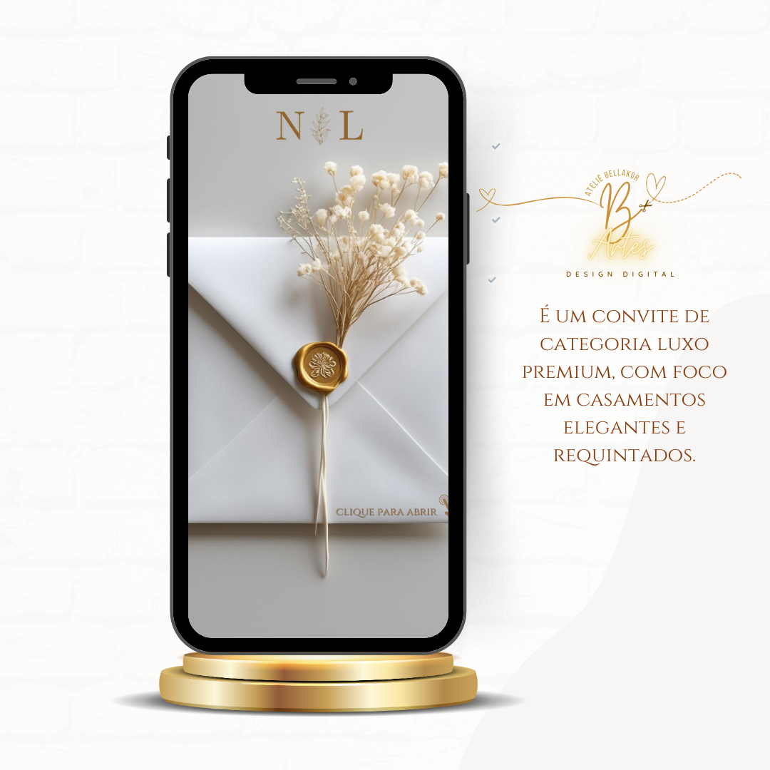 Convite de Casamento | Master Website | Dourado