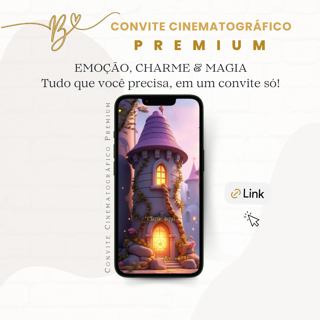 Convite Premium Cinematográfico Rapunzel
