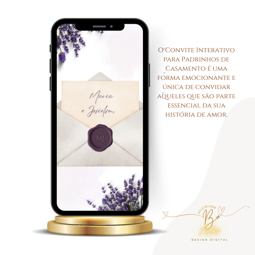 Convite De Casamento Premium | Floral Lavanda+ (Brinde- Save the Date)