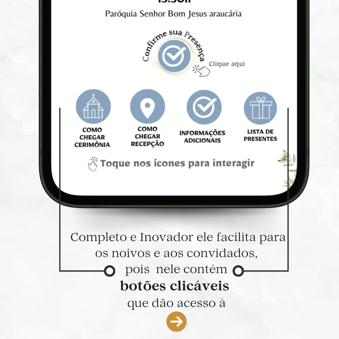 Convite Casamento Interativo Luxo Azul Serenity