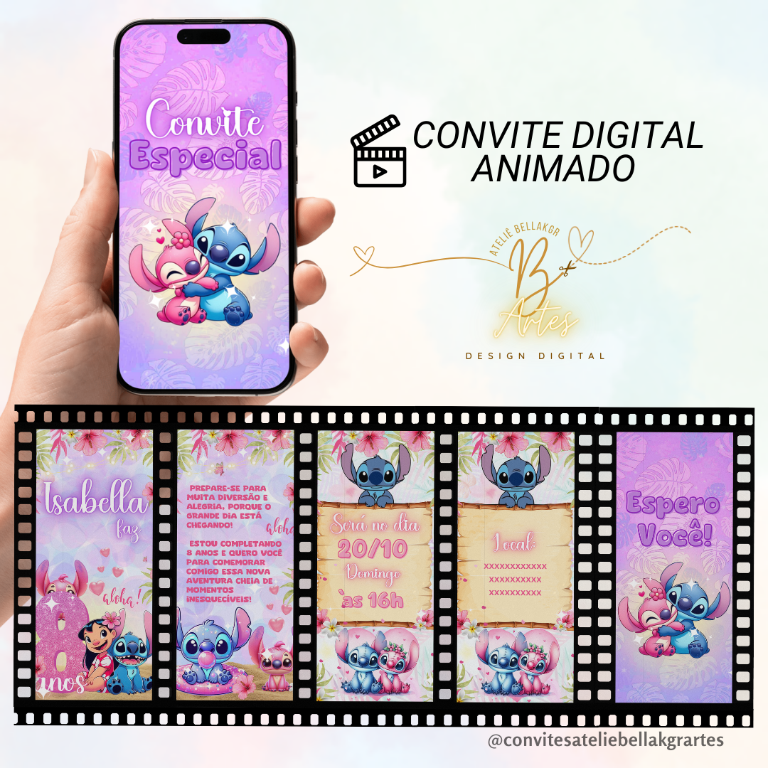 Convite Animado Lilo e Stitch
