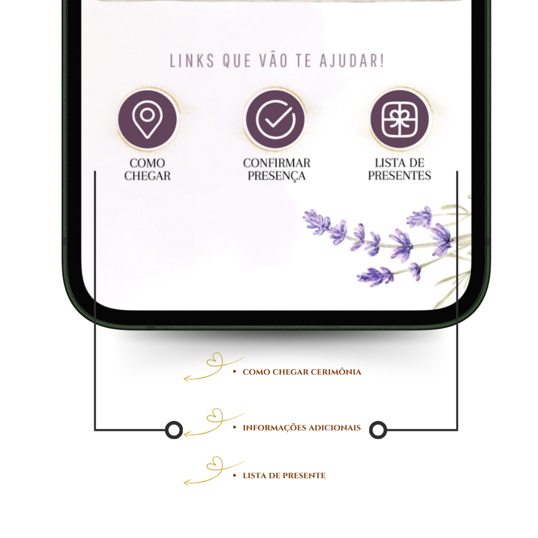 Convite De Casamento Premium | Floral Lavanda+ (Brinde- Save the Date)