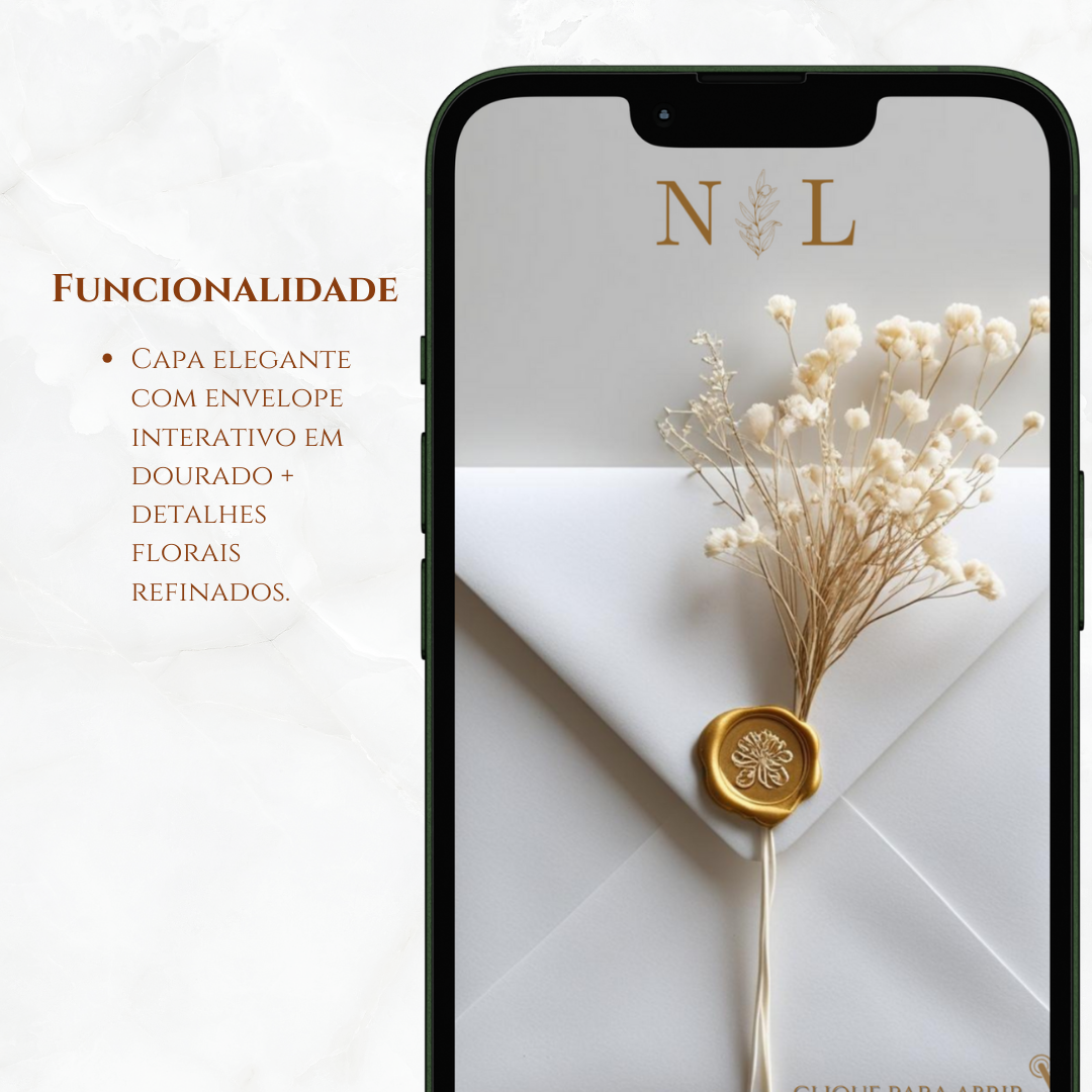 Convite de Casamento | Master Website | Dourado