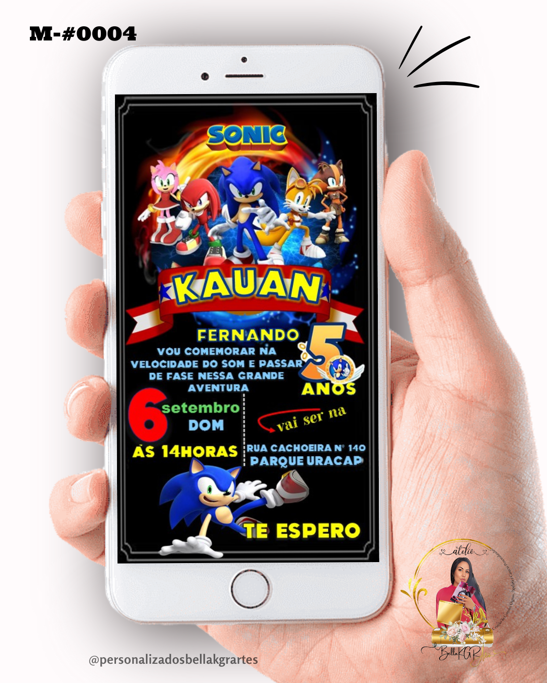 Convite Digital Sonic Aniversário