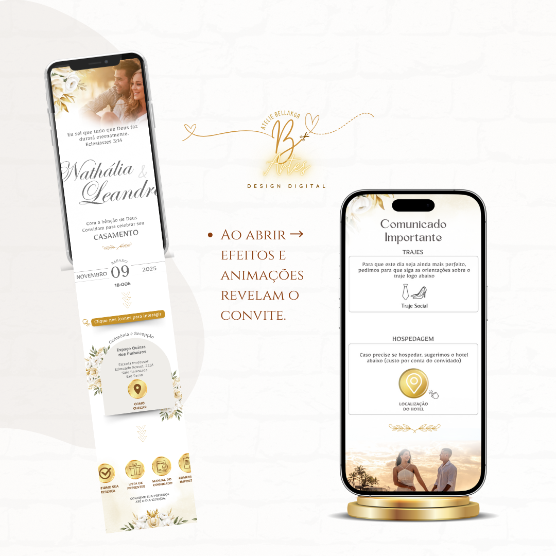Convite de Casamento | Master Website | Dourado