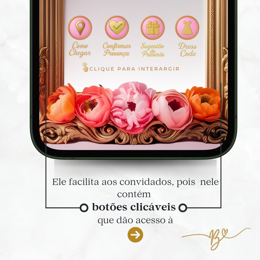 Convite Premium Cinematográfico 15 Anos Florar Rosa Coral