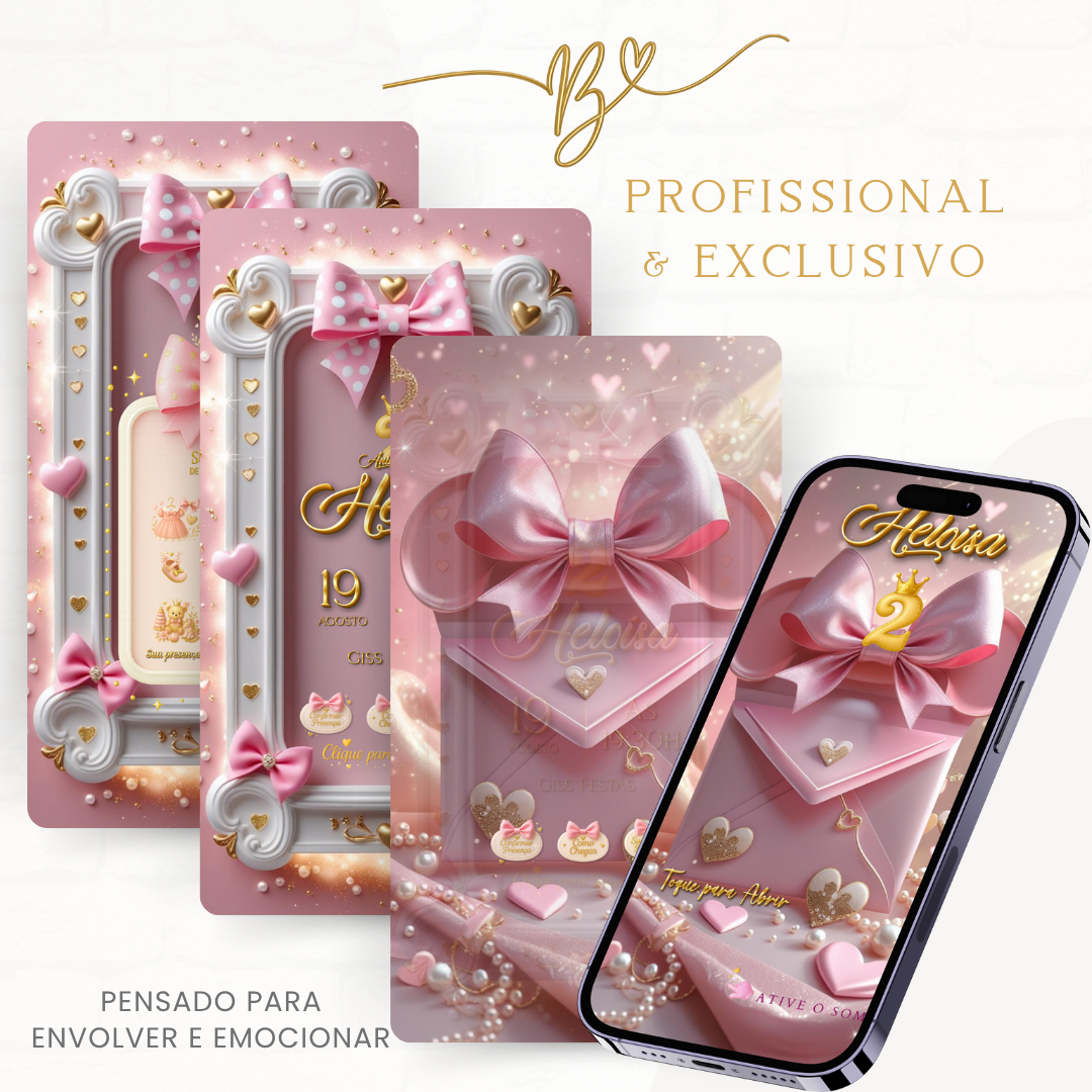 Convite Premium Cinematográfico Minnie Baby