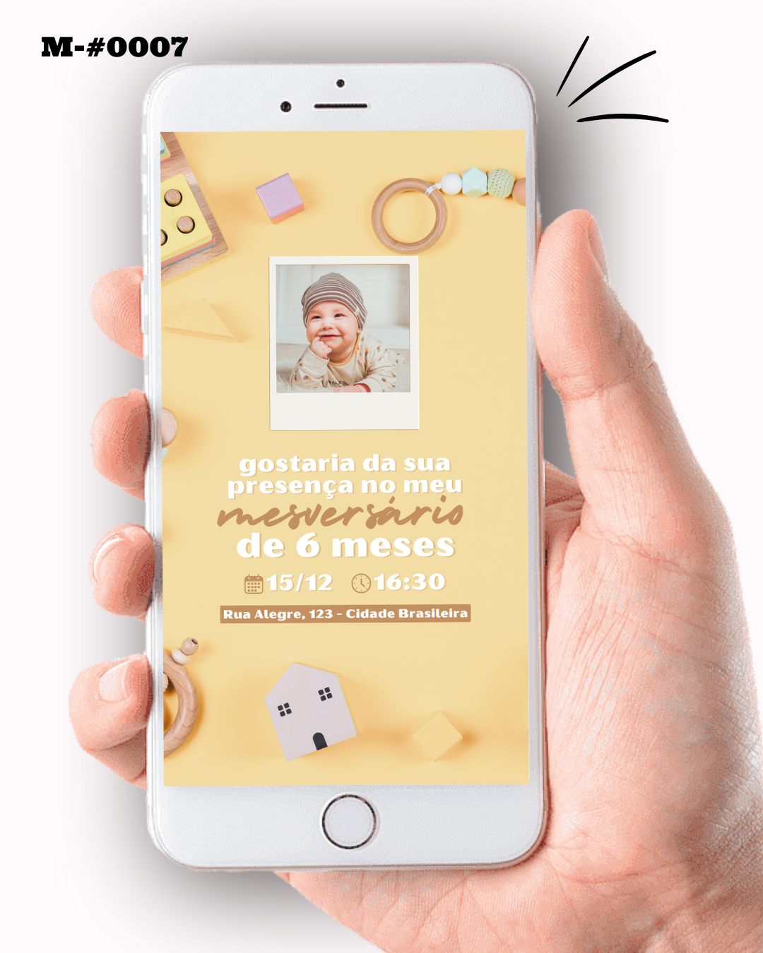 Convite Digital simples Mêsversário