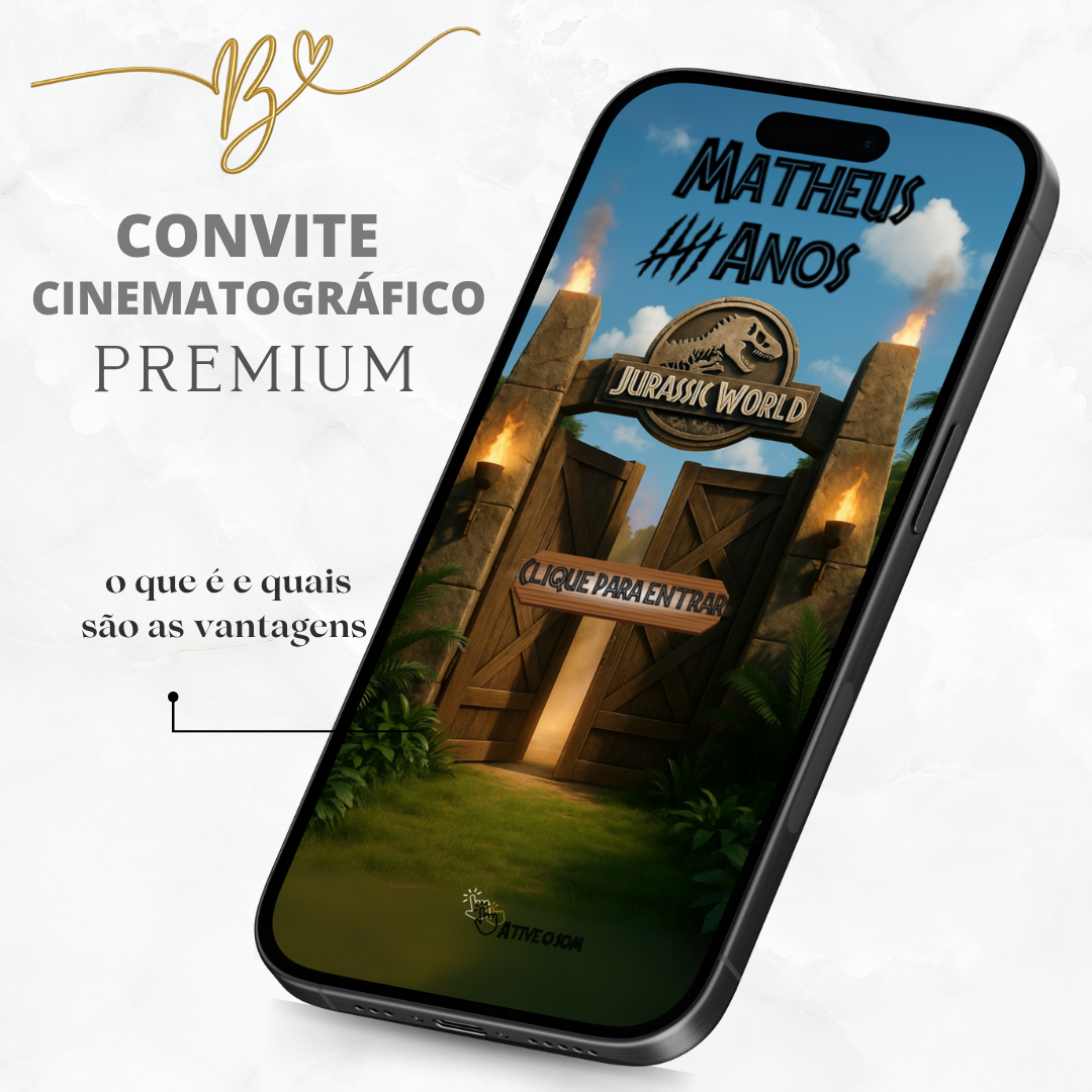 Convite Premium Cinematográfico Jurassic Park