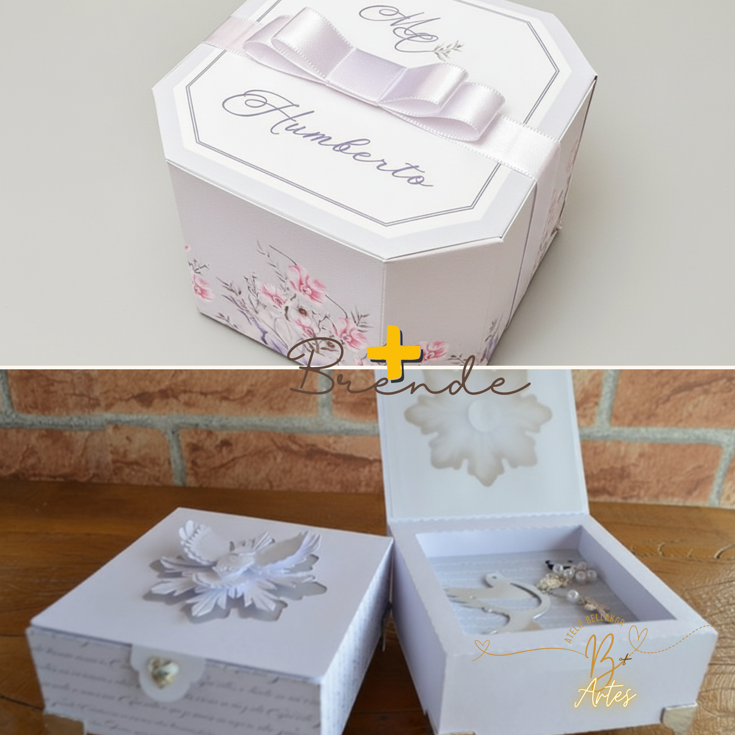 Arquivo de Corte Caixa Convite Padrinhos, 3 Ferreiros- Rosa- +BRINDE