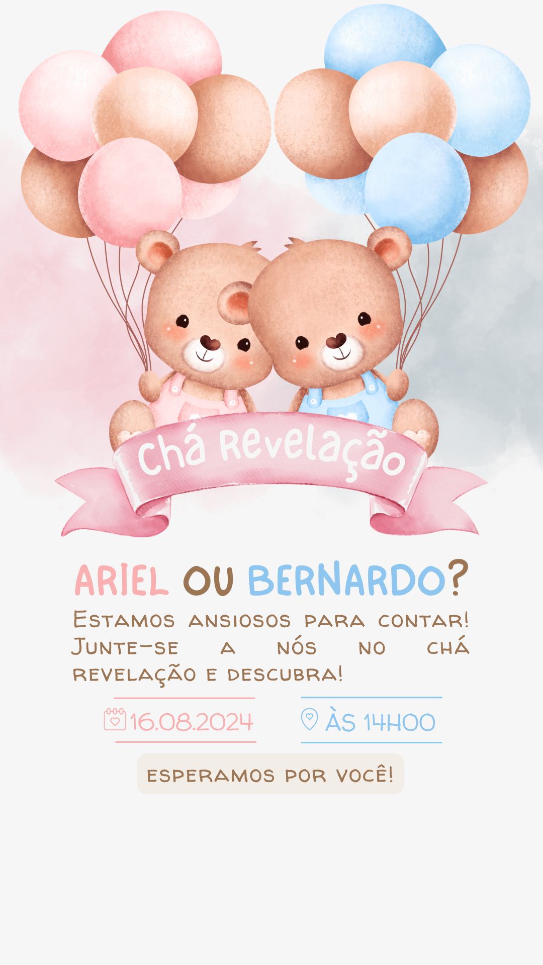Convite Digital Chá Revelação