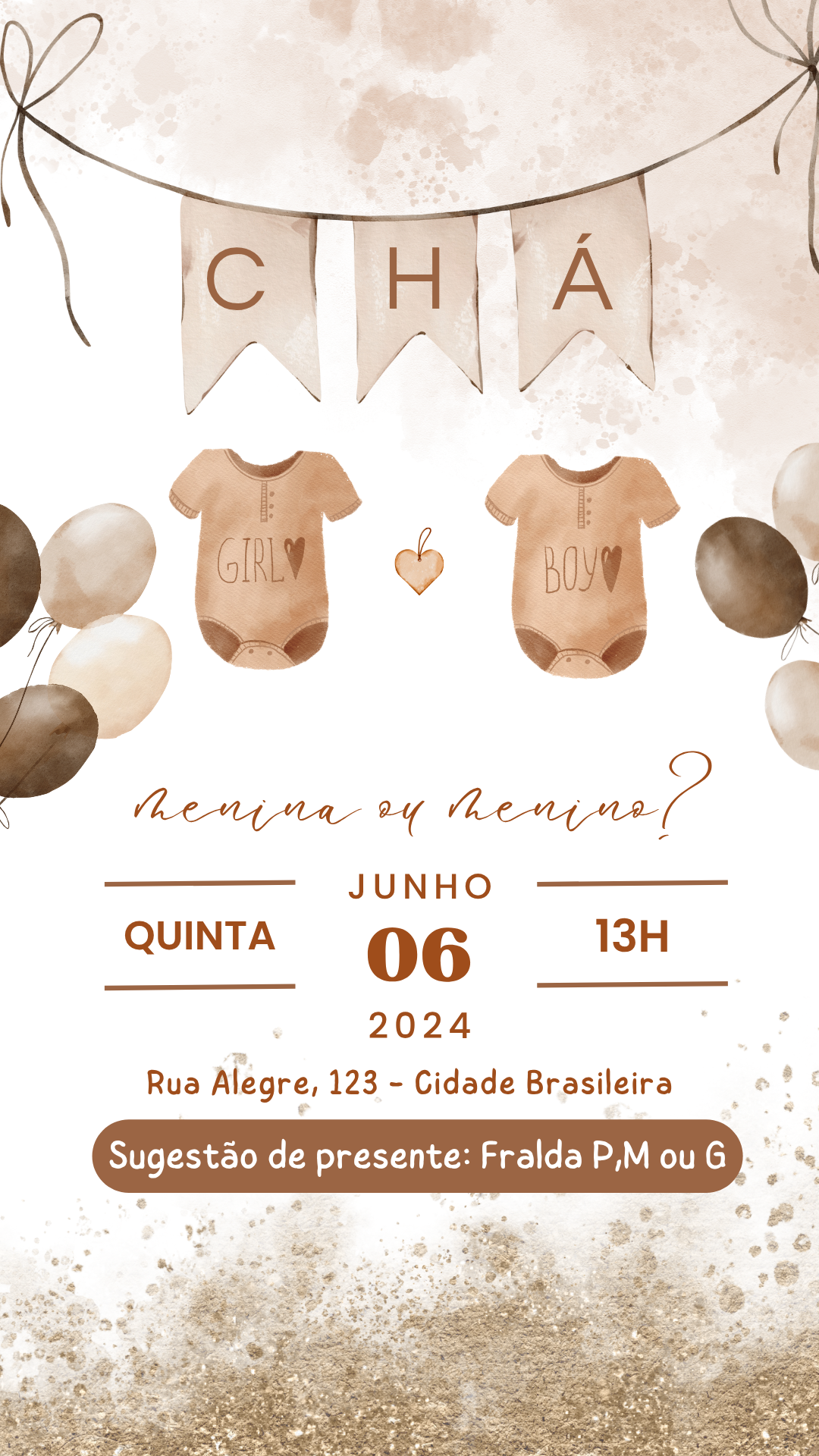 Convite Digital Chá Revelação