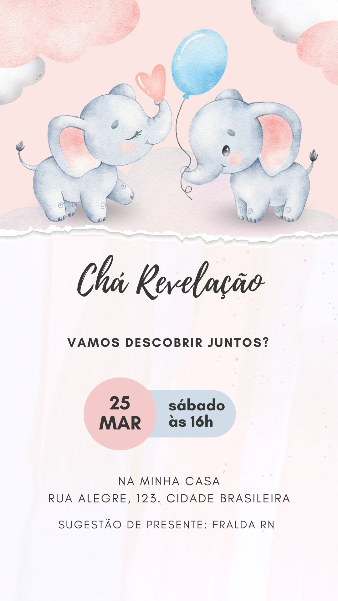 Convite Digital Chá Revelação