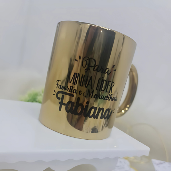 Caneca Dourada Personalizada-Inspiradora- Versículo: 1 Tessalonicenses 5:12-13