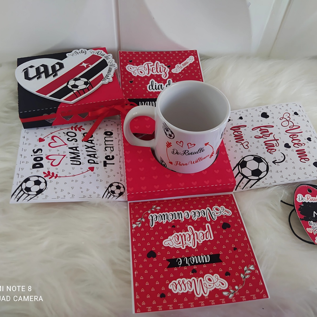 Caneca Personalizada do CAP + mensagens apaixonadas + explosão de amor em cada detalhe! Aniversário com Foto!