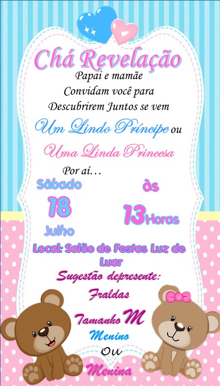 Convite Digital Chá Revelação