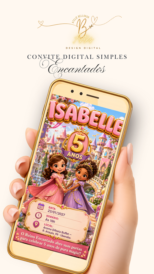 Convite Digital Clásico Encantado| Princesas