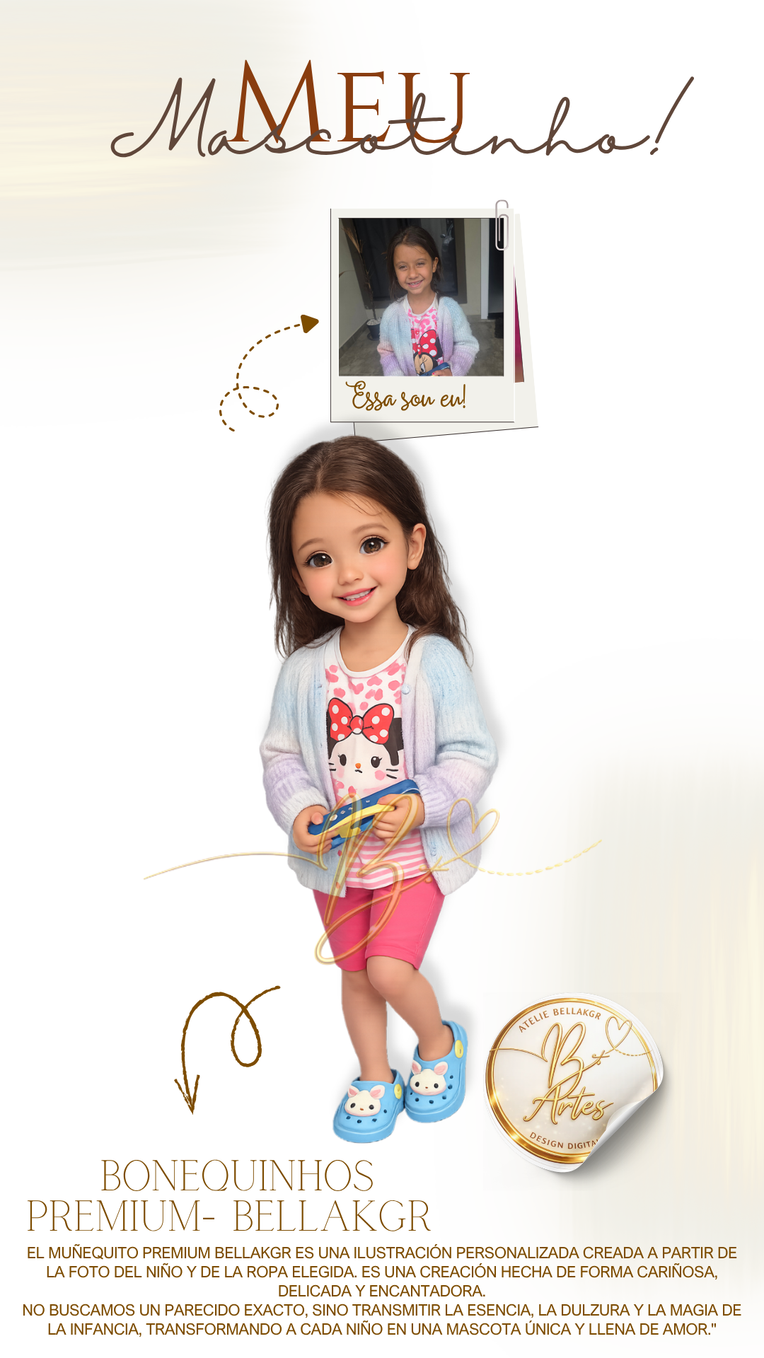 Mascotinhos Infantis Personalizados Fofos e delicados -Menina