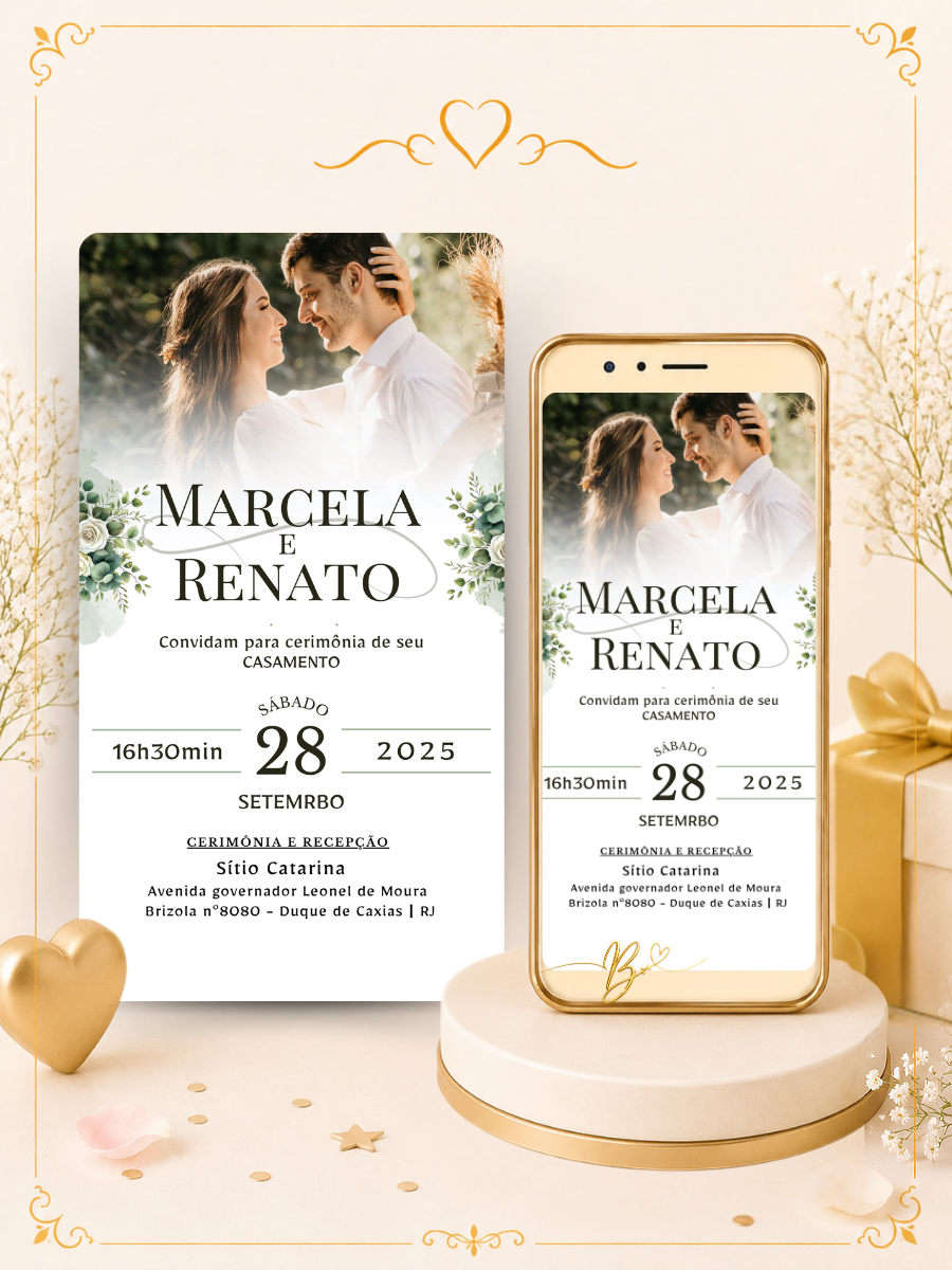 Convite Digital Clássicos Casamento