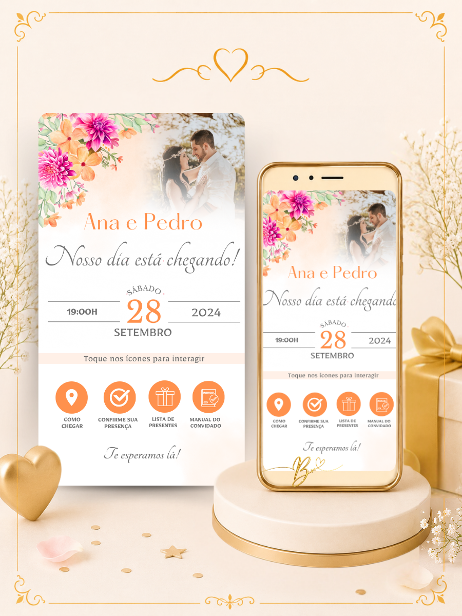 Convite Digital | Interativo Clássico | Casamento
