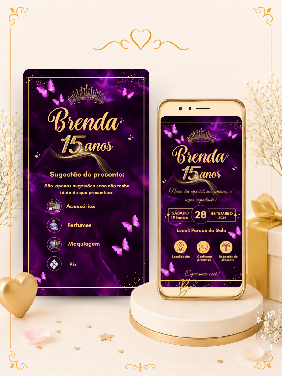 Convite Digital | Interativo Clássico | 15 Anos