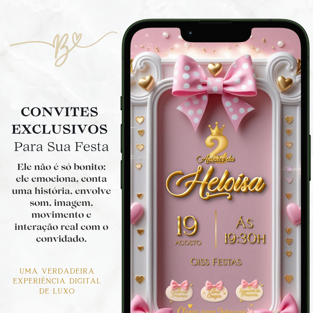 Convite Premium Cinematográfico Minnie Baby