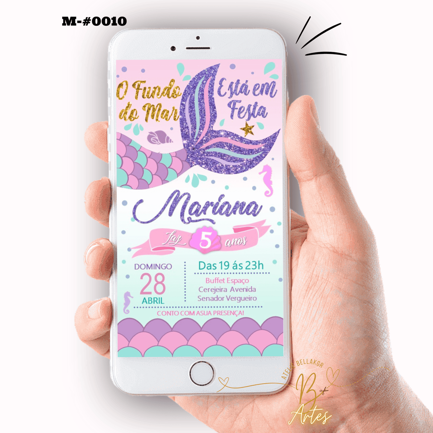 Convite Digital Simples – Sereia Aniversário