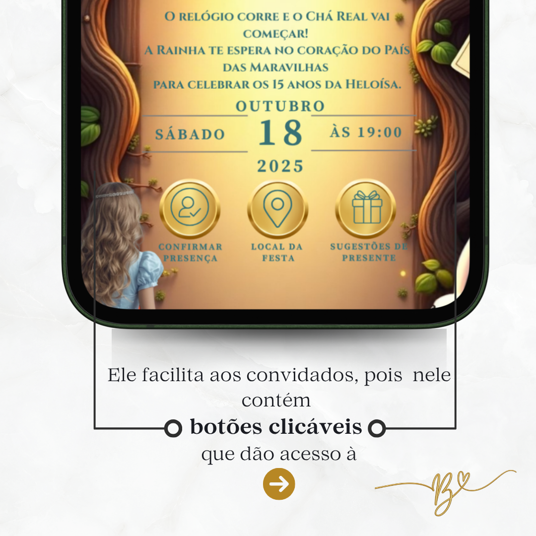 Convite Premium Cinematográfico Alice no Pais das Maravilhas