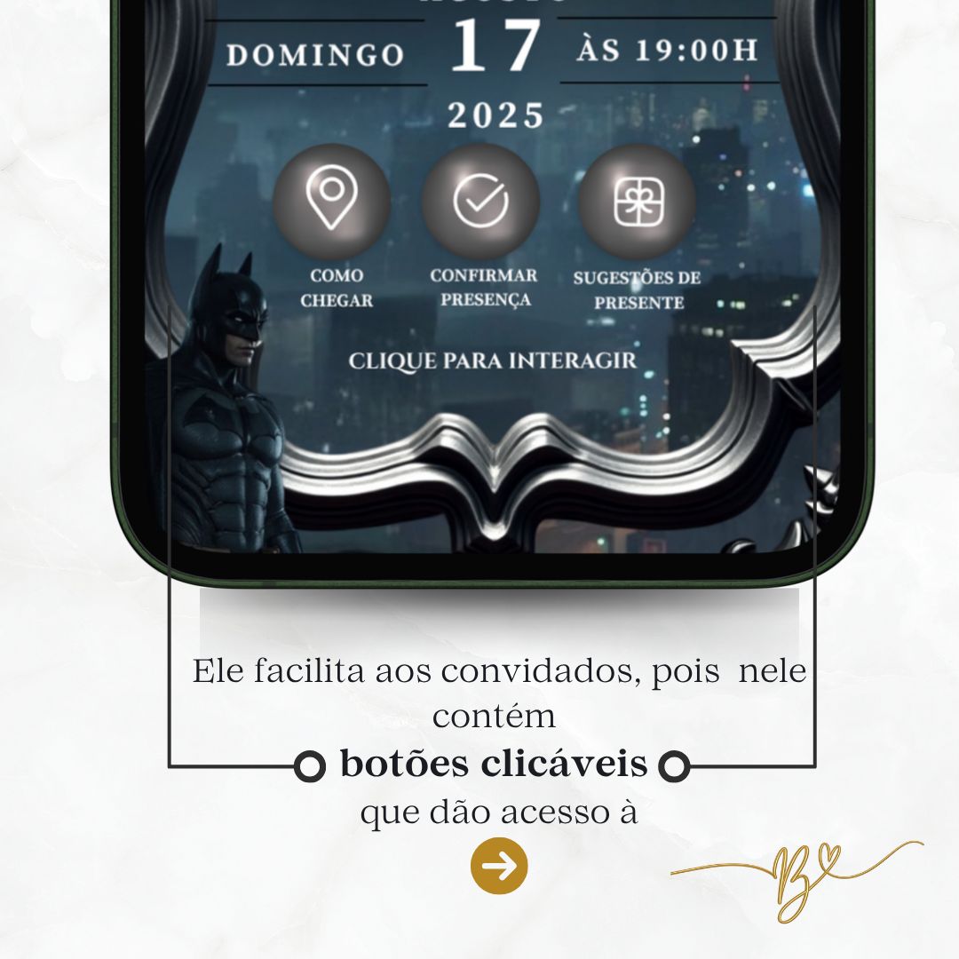 Convite Premium Cinematográfico Batman