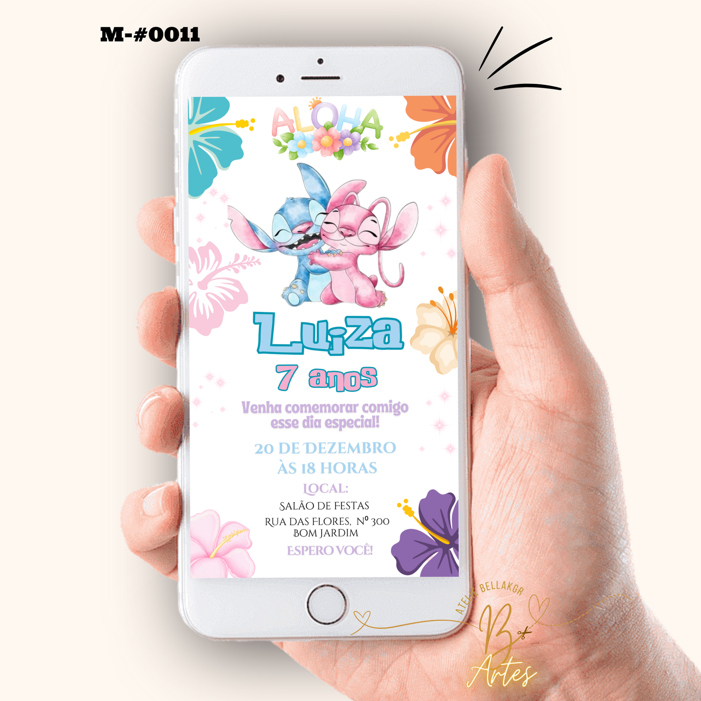 Convite Digital Simples –Lilo & Stitch