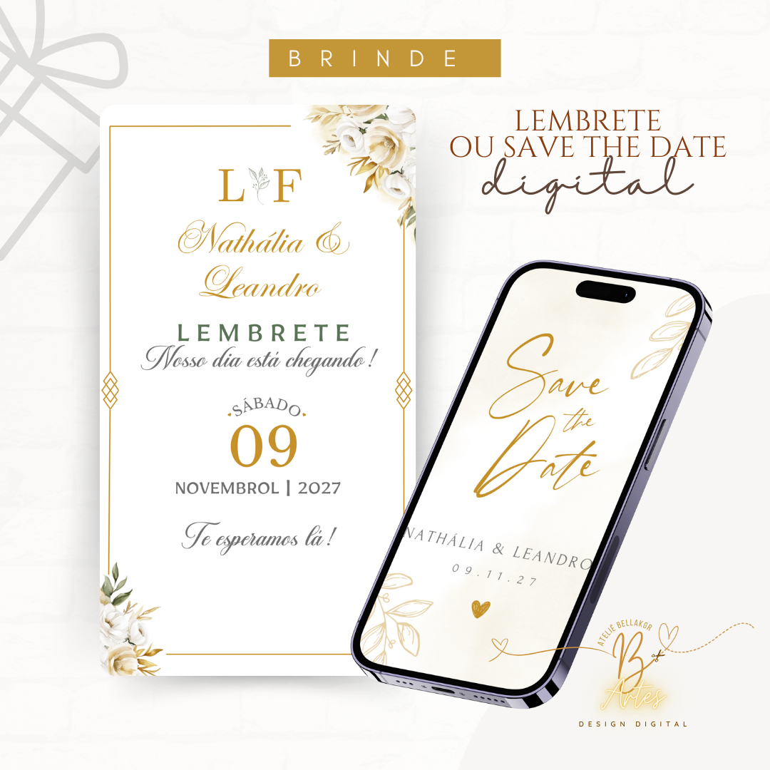 Convite de Casamento | Master Website | Dourado