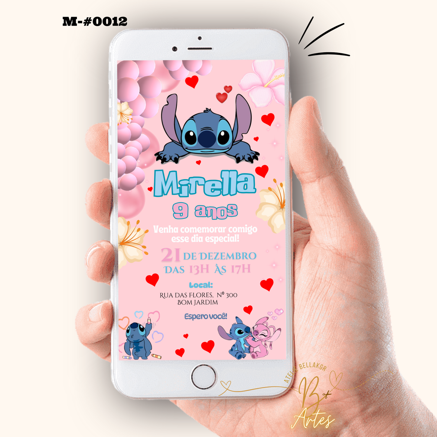 Convite Digital Simples –Lilo & Stitch