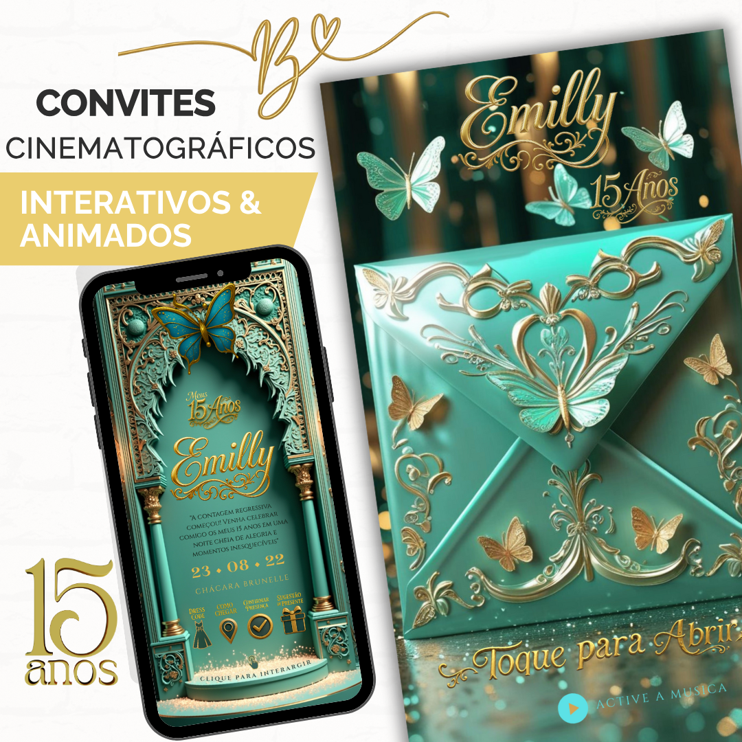 Convite Premium Cinematográfico 15 Anos Princesa Jasmine
