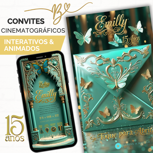 Convite Premium Cinematográfico 15 Anos Princesa Jasmine