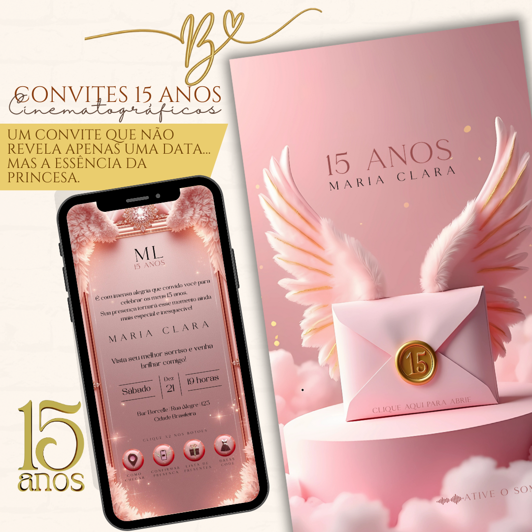 Convite Cinematográfico Premium  15 Anos | Victoria Secrets