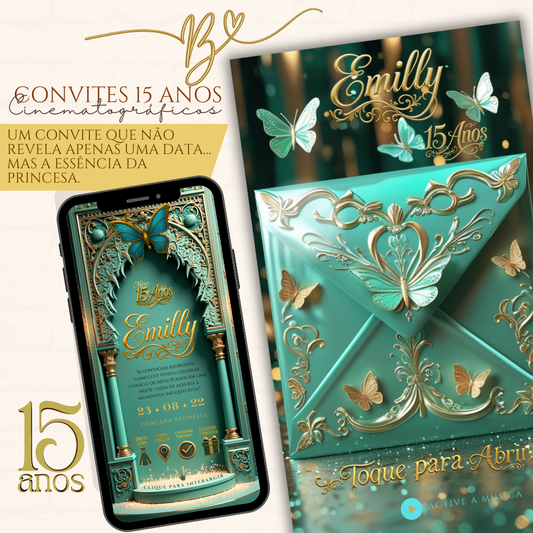 Convite Cinematográfico  Premium 15 Anos Princesa Jasmine