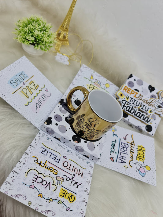 Caneca Dourada Personalizada-Inspiradora- Versículo: 1 Tessalonicenses 5:12-13