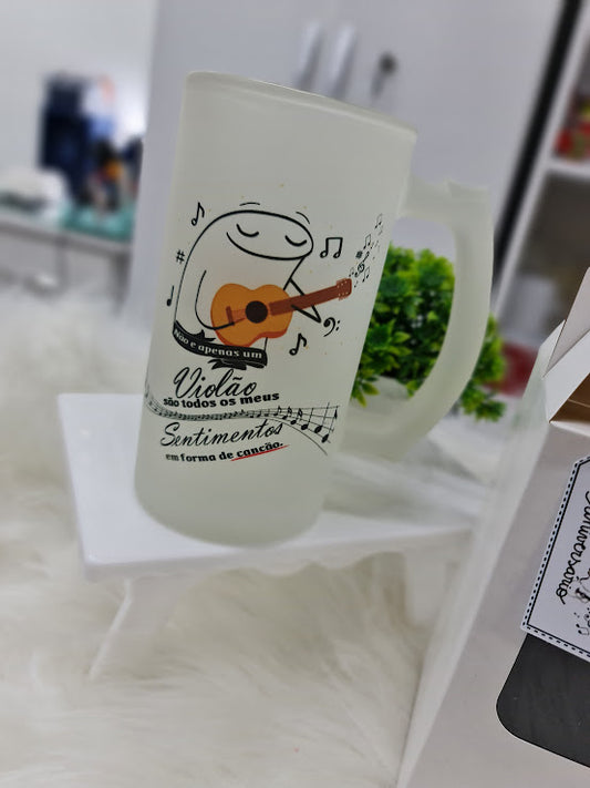 Caneca Chopp Personalizada + Caixa Presenteável – "Não é apenas um violão..."