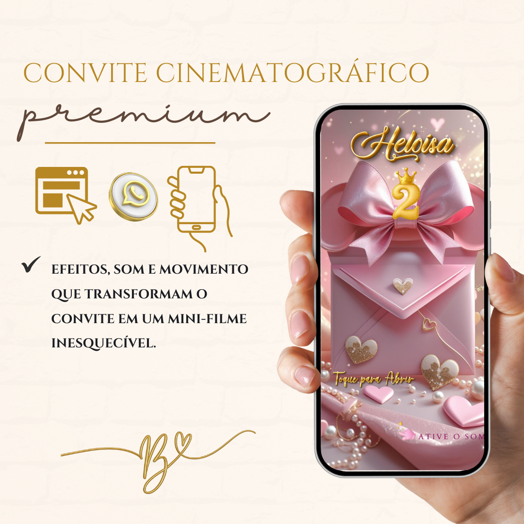 Convite Cinematográfico Premium-  Minnie Baby