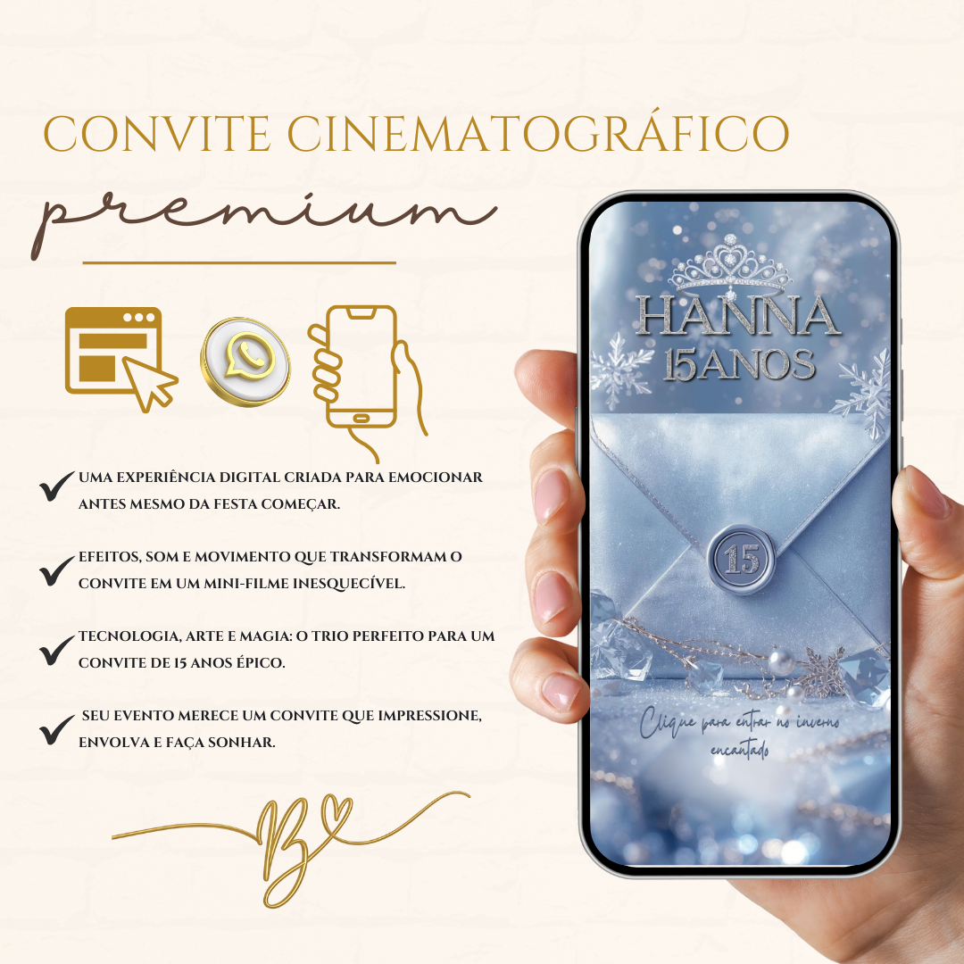 Convite Digital Cinematográfico Premium 15 Anos |  Winter Royal