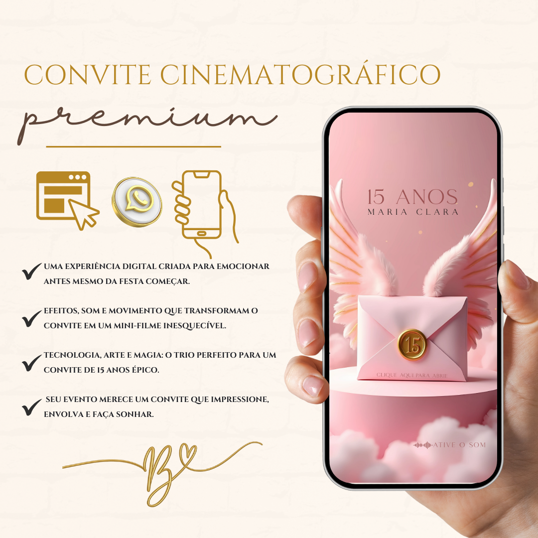 Convite Cinematográfico Premium  15 Anos | Victoria Secrets
