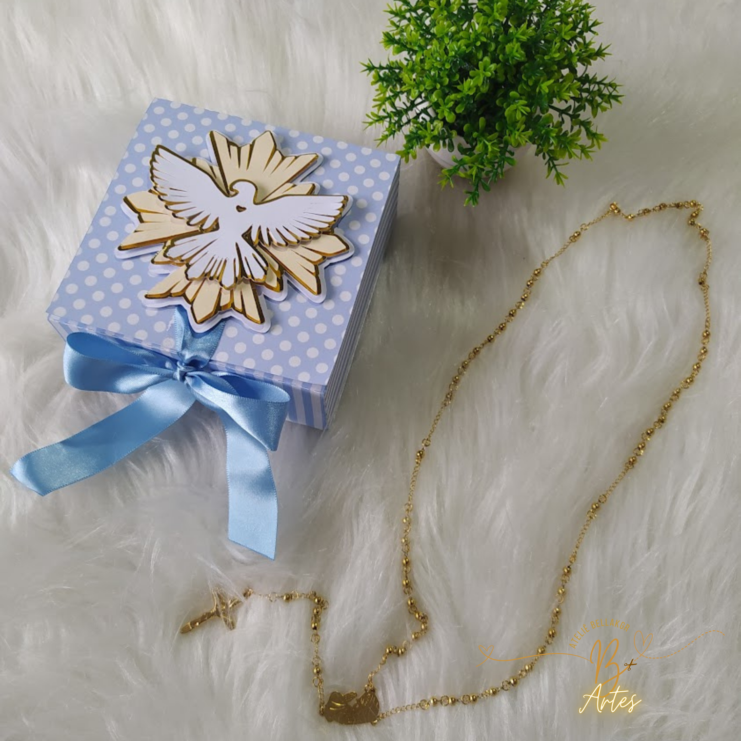 Arquivo de corte Caixa Convite Padrinho/ Batizado, Azul -6 Bombons