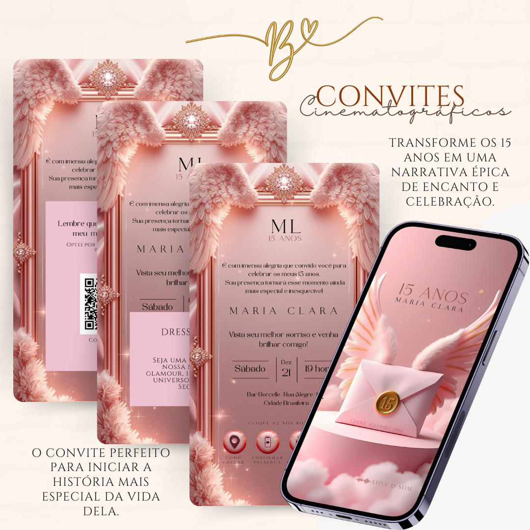Convite Cinematográfico Premium  15 Anos | Victoria Secrets