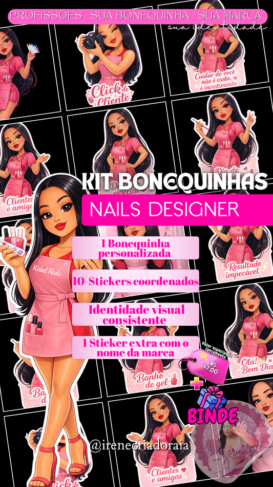 KIT BONEQUINHAS + FIGURINHAS– NAILS DESIGNER