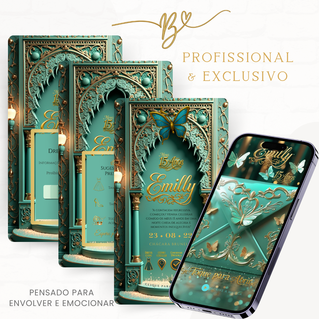 Convite Premium Cinematográfico 15 Anos Princesa Jasmine