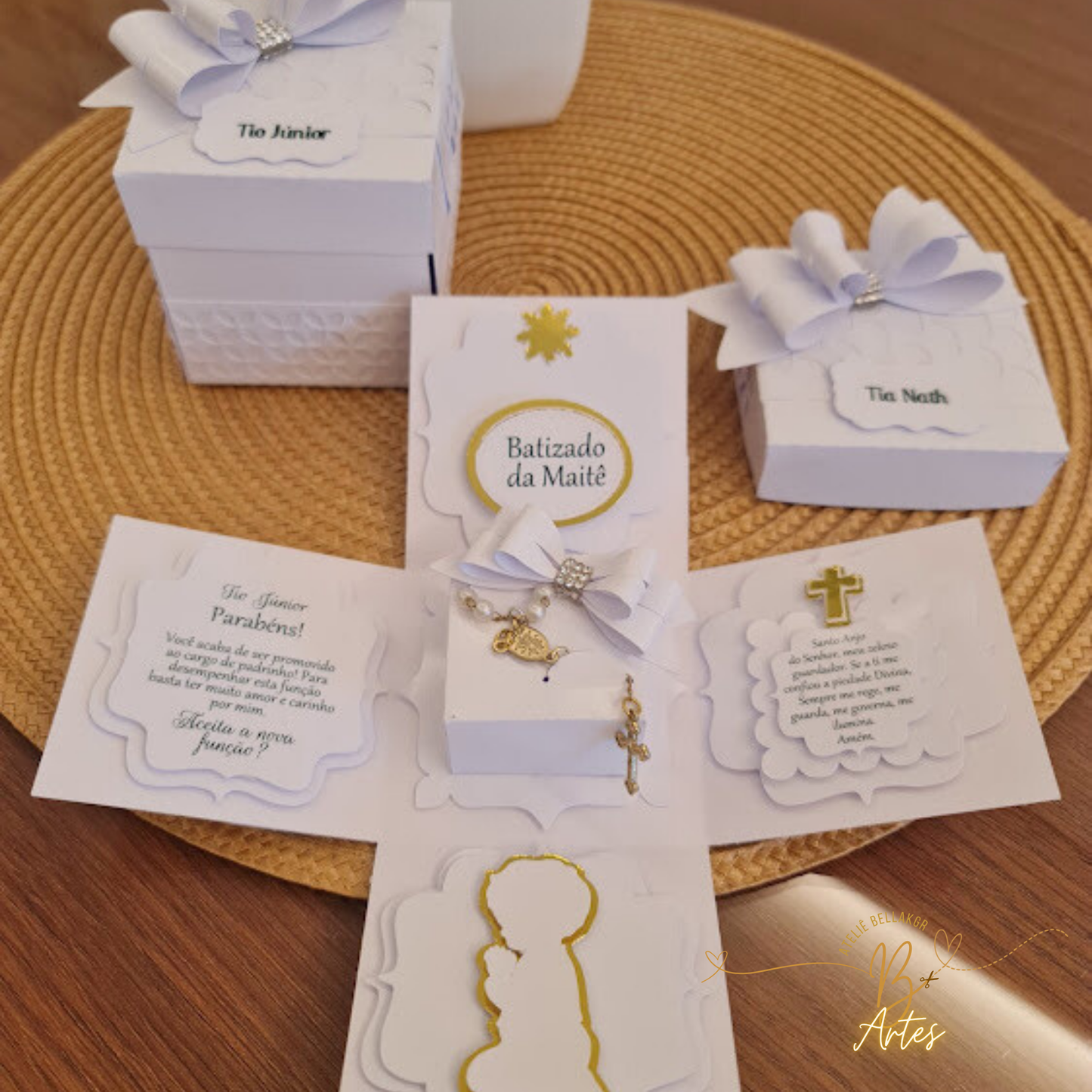 Arquivo Caixa Explosão Convite Padrinho/ Batizado- Mini Terço